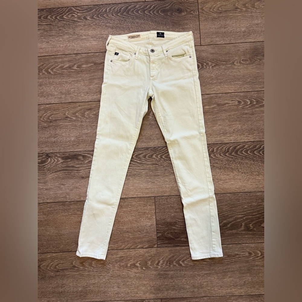 Adriano Goldschmied the Legging Ankle Pant Super Skinny Pastel Green SZ 26R